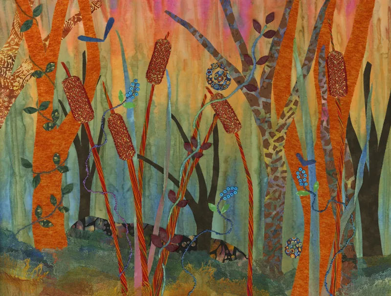Textile collage by Julia R. Berkley