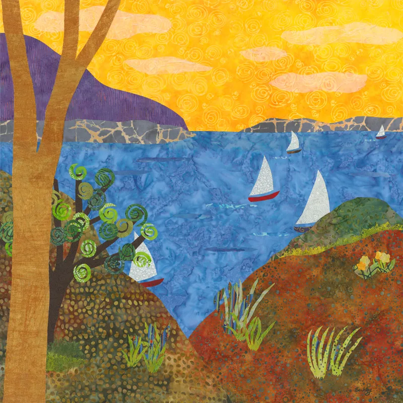 Textile collage by Julia R. Berkley