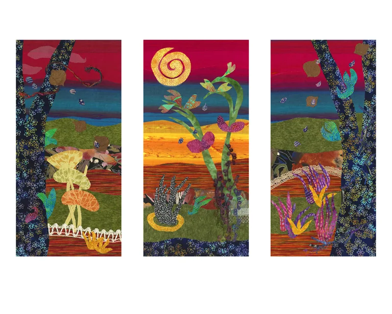 Textile collage by Julia R. Berkley