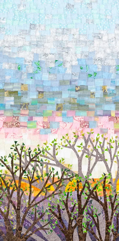 Textile collage by Julia R. Berkley