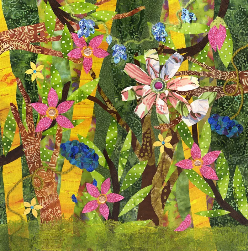 Textile collage by Julia R. Berkley