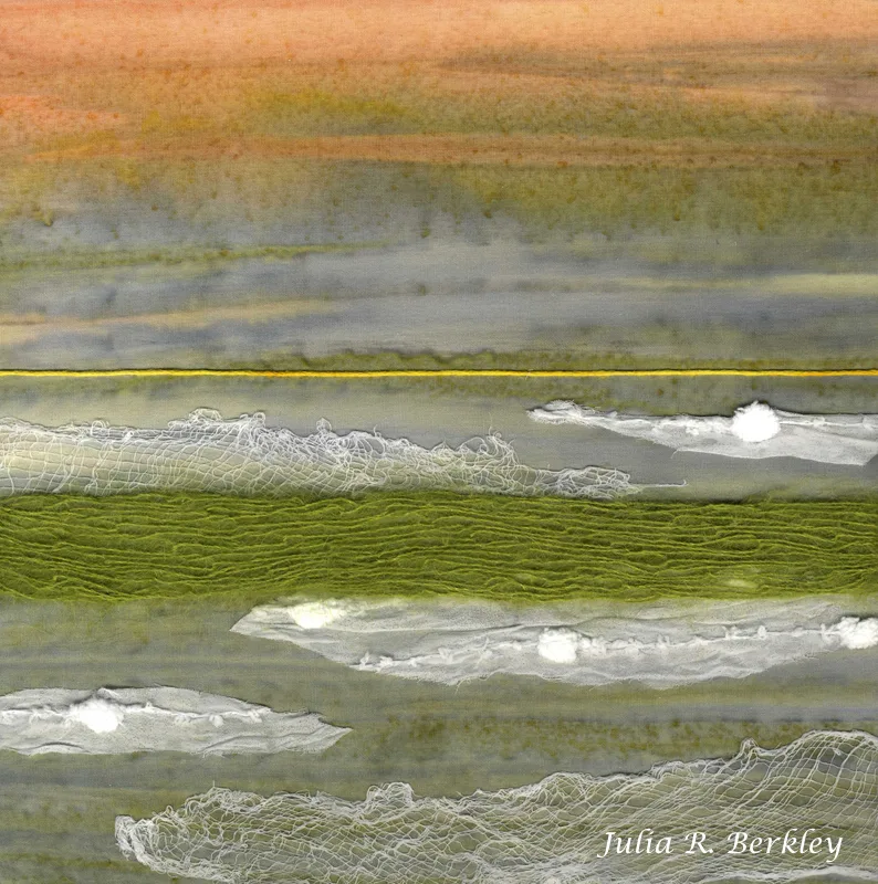 Mixed-media textile collage by Julia R. Berkley