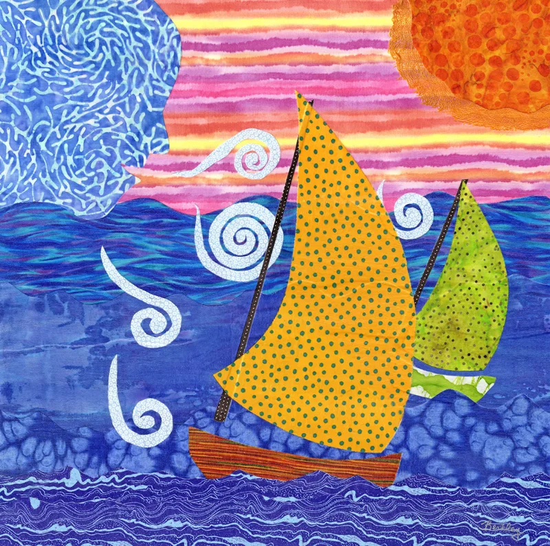 Textile collage by Julia R. Berkley
