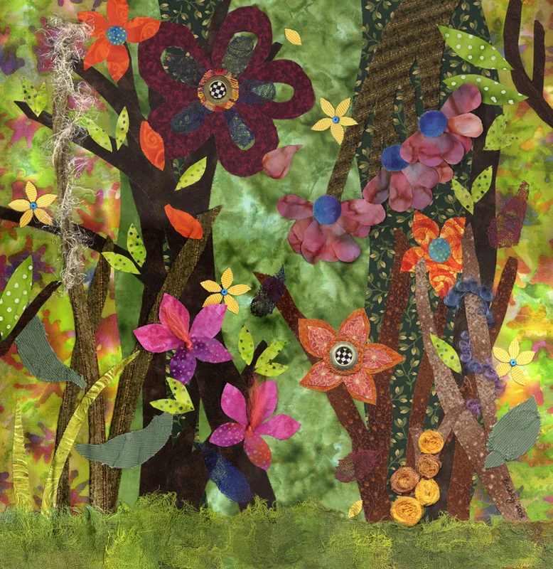 Textile collage by Julia R. Berkley
