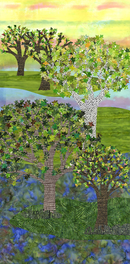 Autumn Grove Textile Tree Collage