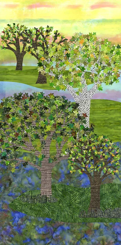 Autumn Grove Textile Tree Collage