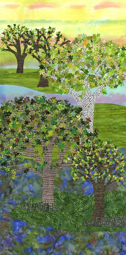 Autumn Grove Textile Tree Collage