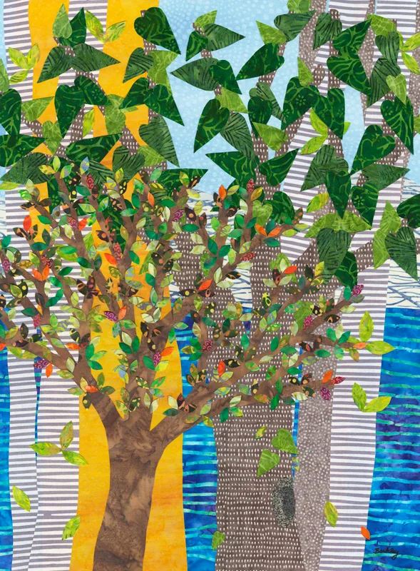 Textile collage by Julia R. Berkley