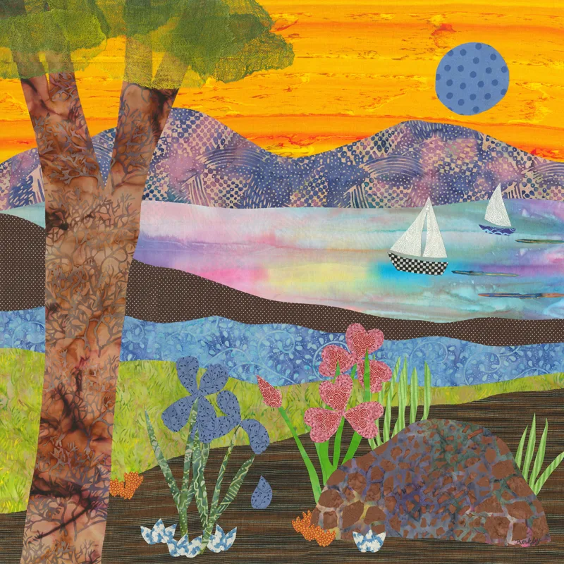 Textile collage by Julia R. Berkley