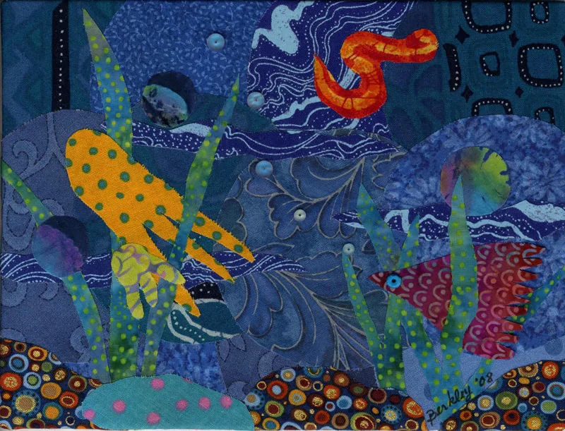 Against the Tide Ocean Textile Collage