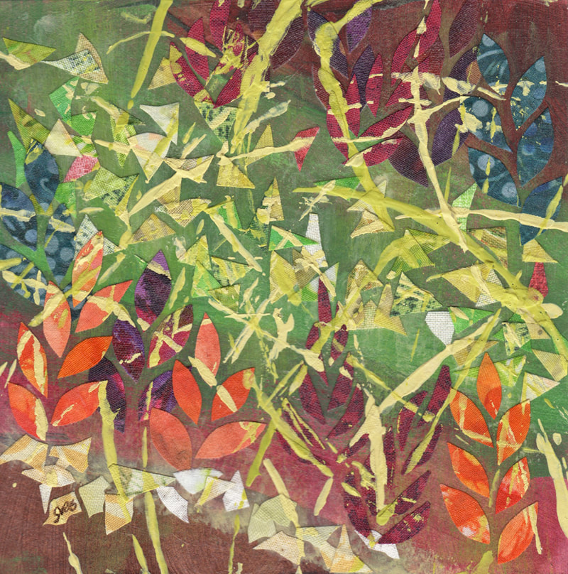 Arboretum 4 Botanical Mixed-Media Collage