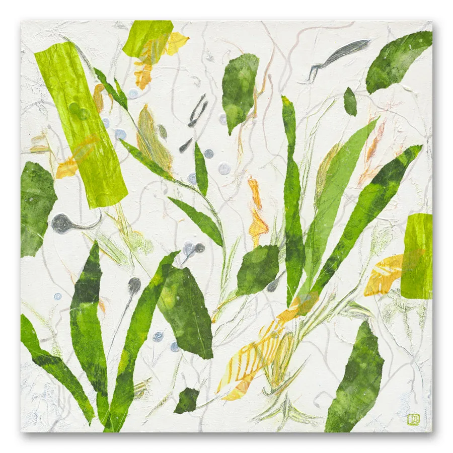 Berkley Emerging Life abstract botanical mixed-media painting