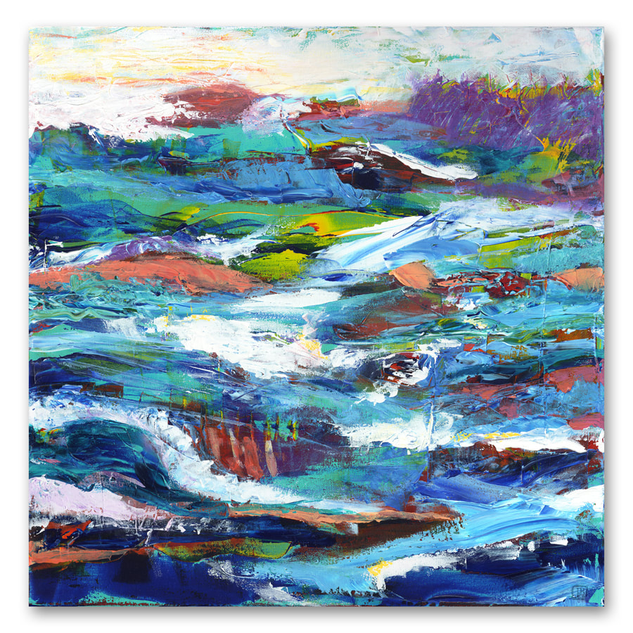 Berkley Cascade abstract painting of river scene