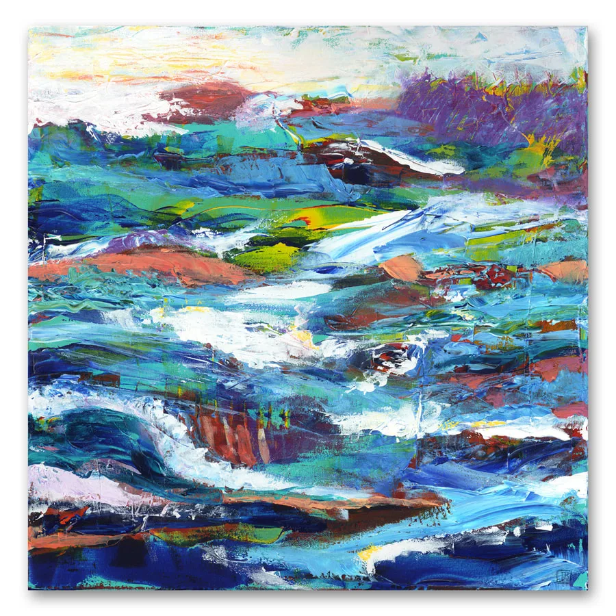 Berkley Cascade abstract painting of river scene