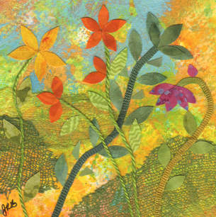 Summer Garden 6 Botanical Mixed-Media Collage