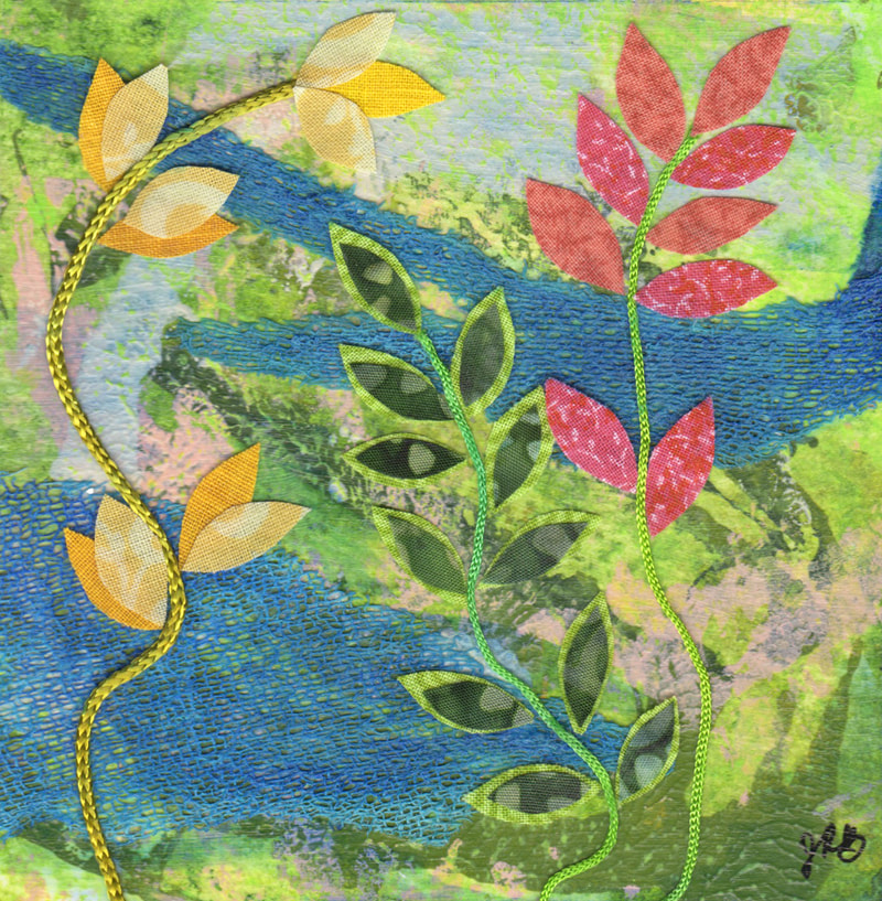 Summer Garden 1 Botanical Mixed-Media Collage