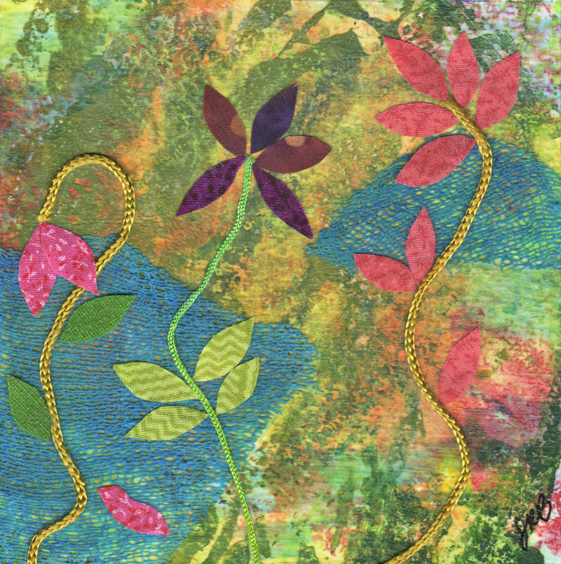 Summer Garden 2 Botanical Mixed-Media Collage