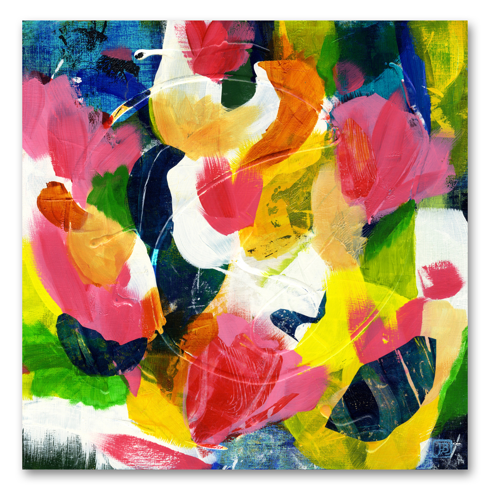 Berkley Coming Home Garden Dreams 3 Abstract Mixed-Media Painting