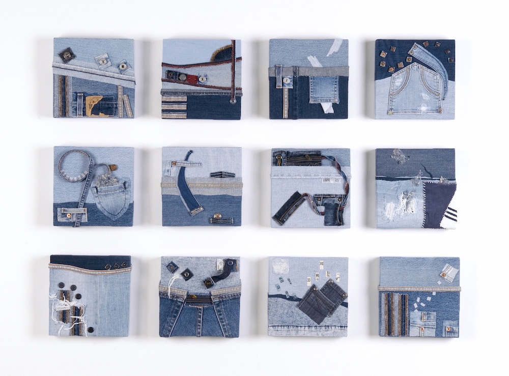 Here to There 12-Unit Denim Textile Collage