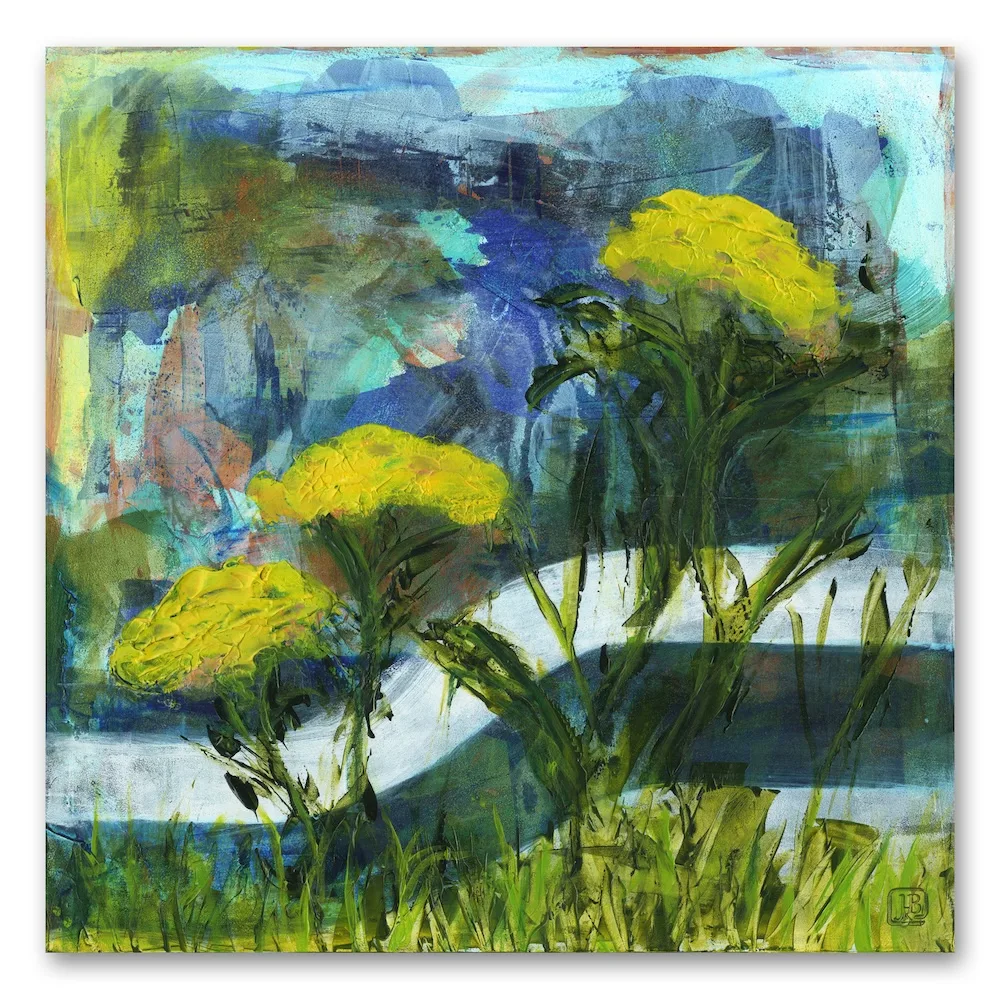 Berkley Trio I abstract floral acrylic painting