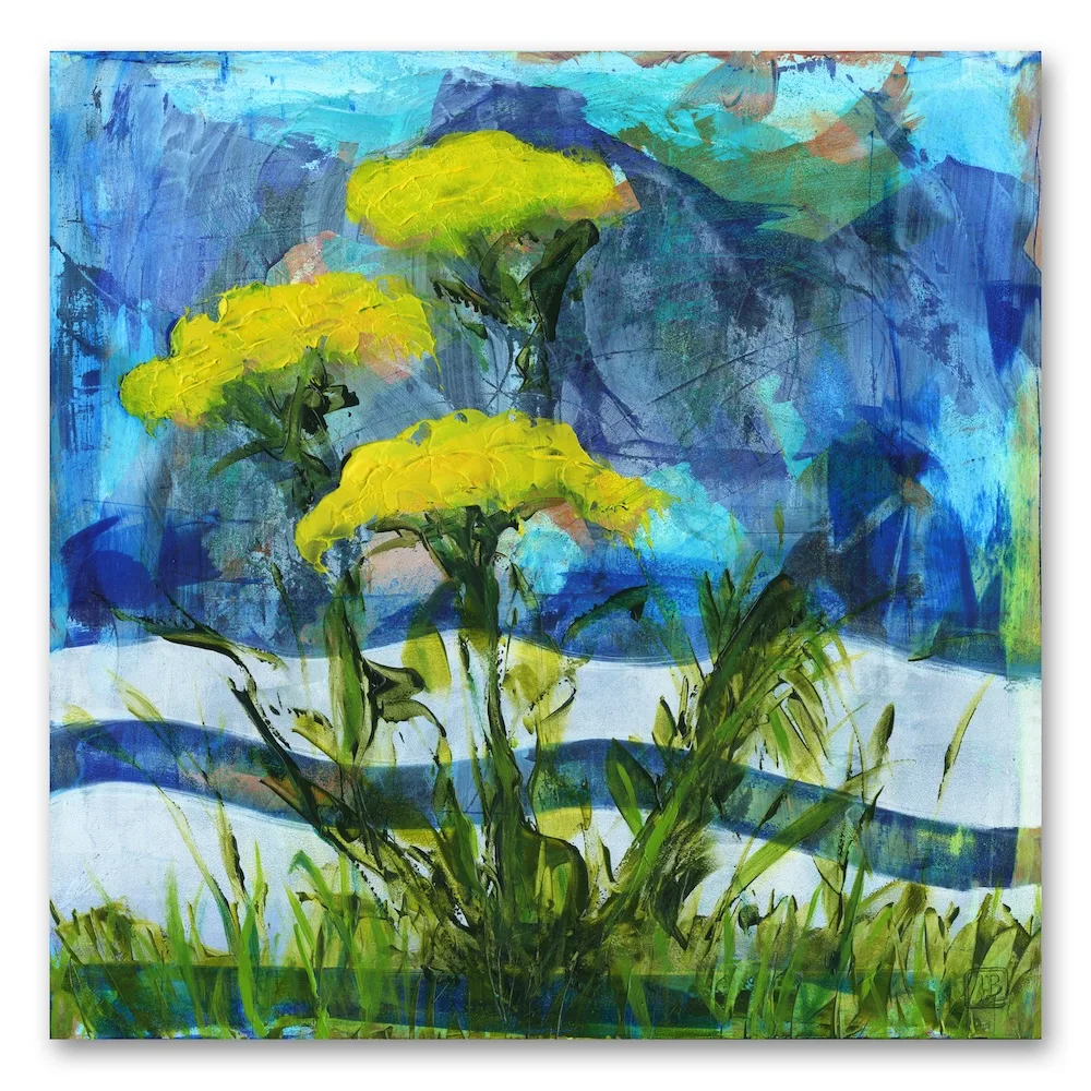 Berkley Trio II abstract floral acrylic painting