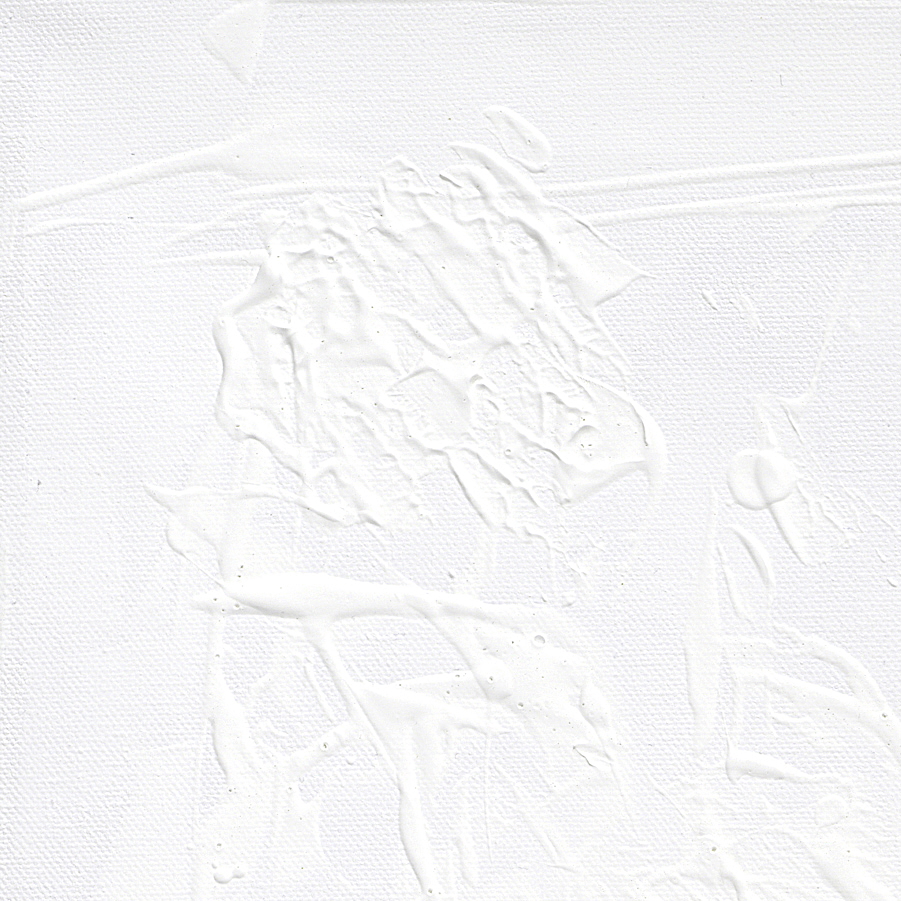 Detail of white textured background from painting of delicate grasses against a highly textured white background