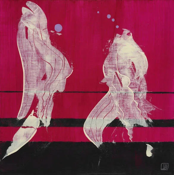 Berkley Dialog 12 Red Abstract Painting