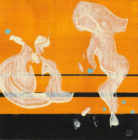 Berkley Dialog #13 Yellow Abstract Painting