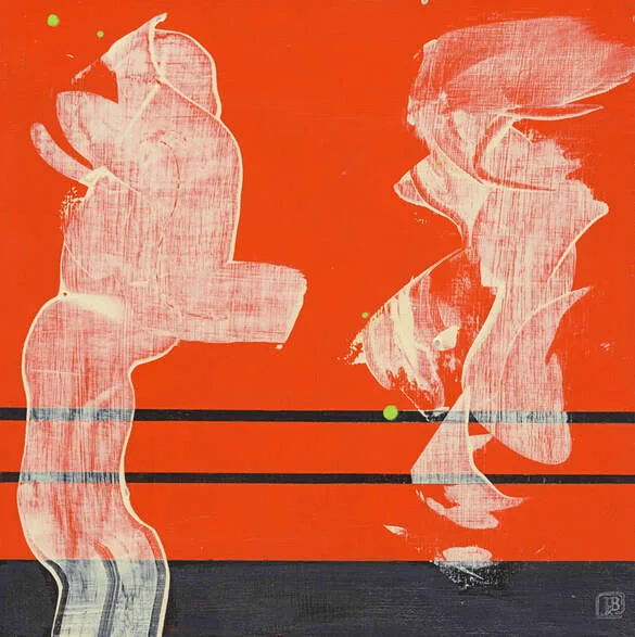 Berkley Dialog 5 Orange Abstract Painting