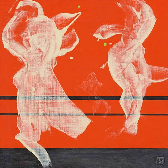 Berkley Dialog 6 Orange Abstract Painting