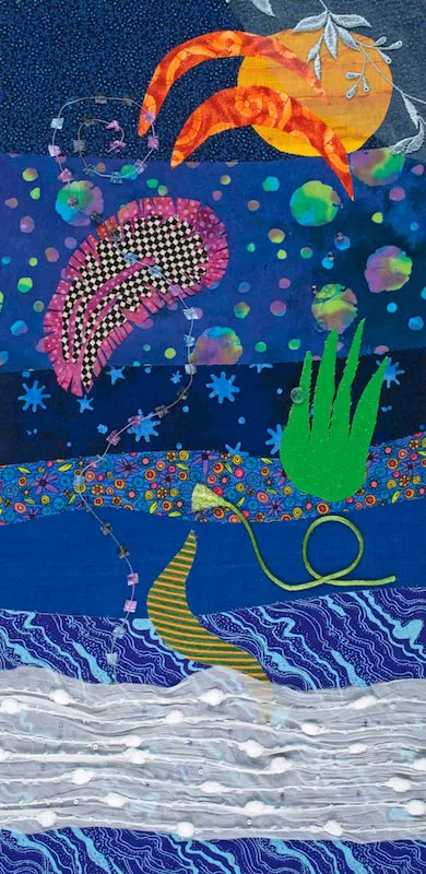 DreamScape Day Textile Collage