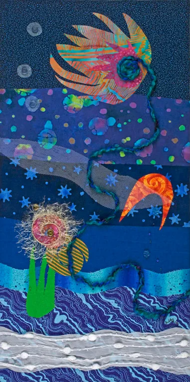 DreamScape Night Textile Collage