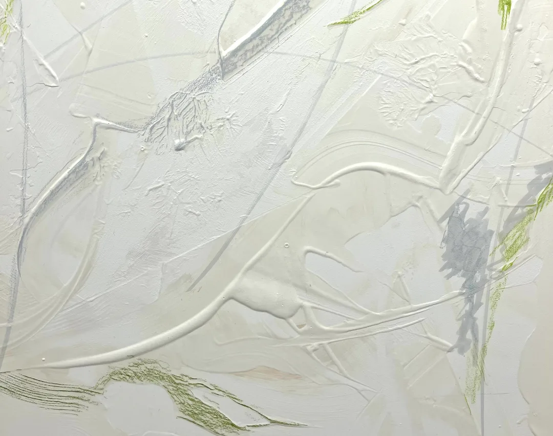 Berkley_A-Little-Waltz_Detail of white on white texture and wax pastel highlights
